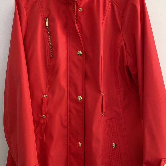 NEW Michael Kors Orange Poppy Trench Coat Size M - Picture 4 of 10